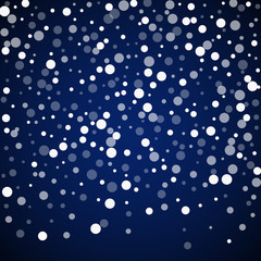 White dots Christmas background. Subtle flying sno