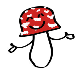 Amanita on a white background. Vector illustration.