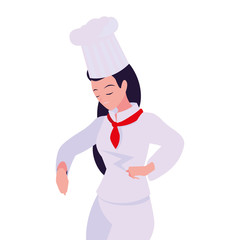 woman chef character with uniform