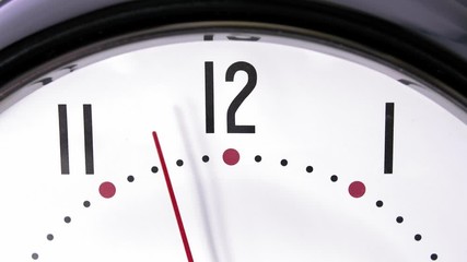 Analog Clock Face with Clock Hands on White Background