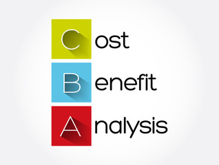 CBA - Cost-benefit Analysis acronym, business concept background