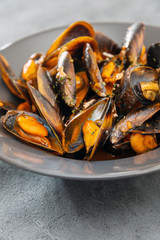Italian Steamed Mussels cooked in Provencale style