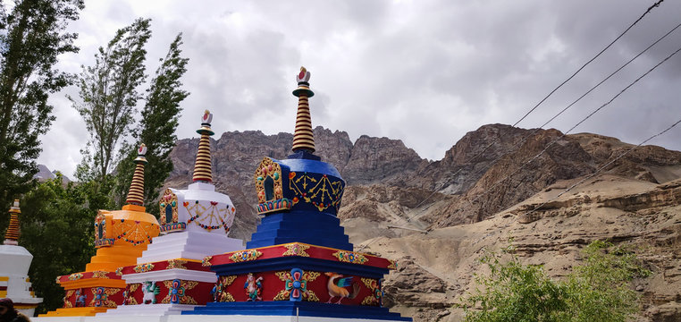 Colorful Buddhist temple at Ladakh region of India.