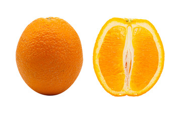 fresh orange isolated on white background
