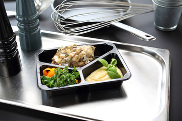Meal prep. Appetizing lunch boxes. A balanced healthy diet
