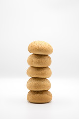 stack of bread isolated on white background
