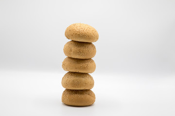 Fototapeta na wymiar stack of bread isolated on white background