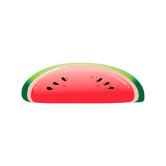 Inflatable rubber glossy slice of watermelon for swimming.