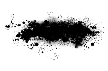 Black spots of paint on a white background. Vector