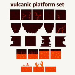 vulcanic blocks for platform game