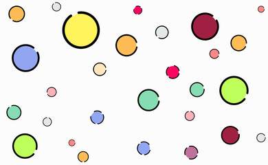 Memphis seamless pattern. Colorful geometric circle shapes color style. Vector Illustration