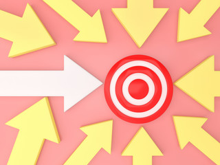 arrows background direction goal concept 3D go tot traget business template pastel idea