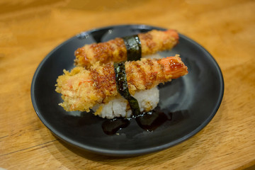Fried crab sticks make like Snack, Selective focus.