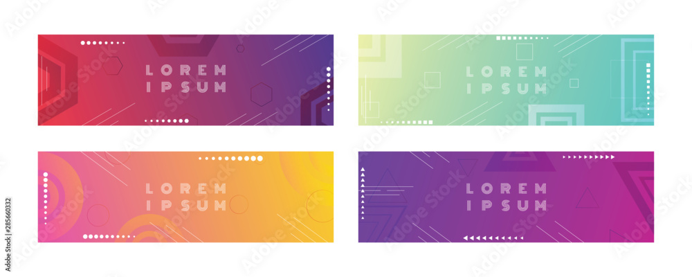 Wall mural geometric banner colorful shape style with gradient color and you can use for website. vector illust