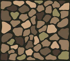 Stone texture. Wall of various stones. Vector illustration.