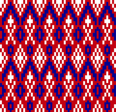 Colourful Classic Modern Fairisle Seamless Print Background