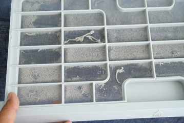 Dust on filter air conditioner
