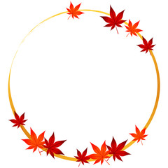 フレーム もみじの円 Autumn leaves frame