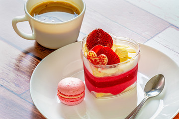 Sweet food with coffee cup