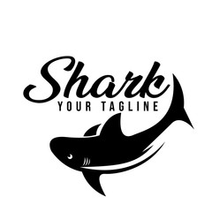 Swimming shark logo design top view design inspiration