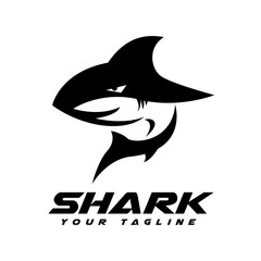 simple jumping shark logo design inspiration