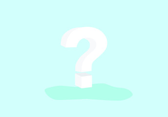 Question mark in open space. 3d symbol.