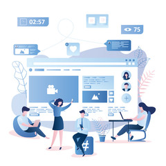 male and female characters,chatting in social network concept