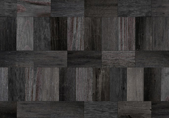 Wood texture for background. Dark parquet floor with abstract pattern.	