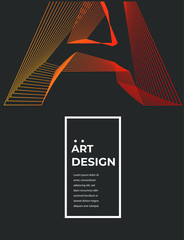Modern and geometrical poster design with letter A.  Letter art. Party, event and fashion design element.