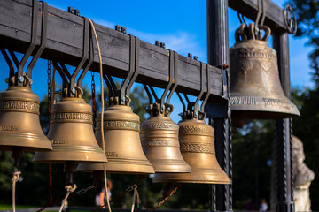 Bells of Temple of the Sign of the Mother of God in Dubrovitsy, Russia, Moscow region