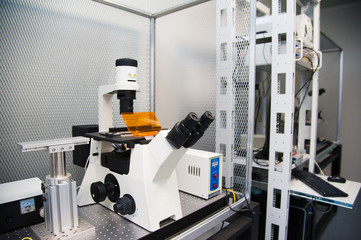 Microscope at laboratory