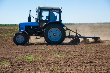 Agriculture with a tractor