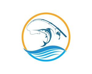 fishing logo icon badge vector illustration