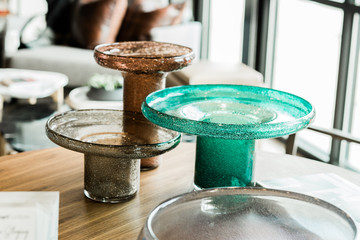 Unique glass cake stands, modern home decor