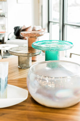 Unique glass cake stands, modern home decor