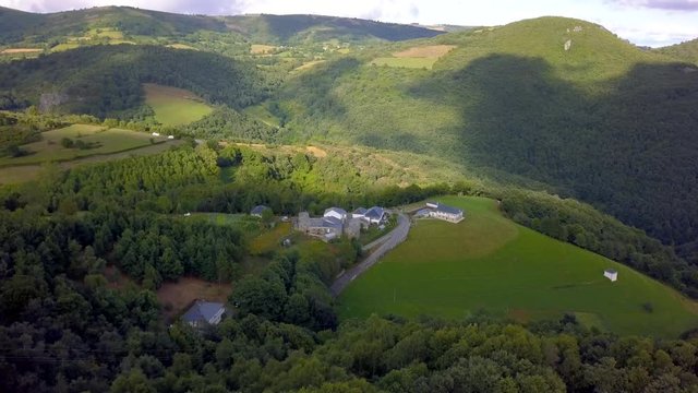 FIELDS AND FORESTS OF CAUREL.PANORAMIC AERIAL
