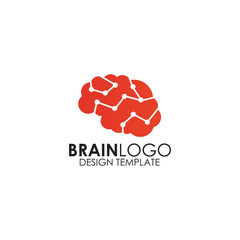 Human brain logo design vector template