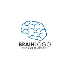 Human brain logo design vector template