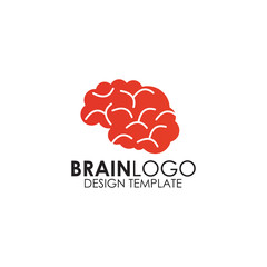 Human brain logo design vector template