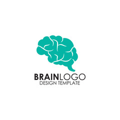Human brain logo design vector template
