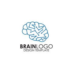 Human brain logo design vector template