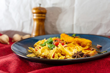 Chicken Fillet Smoked Paprika Sauce and Tagliatelle