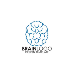 Human brain logo design vector template