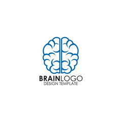 Human brain logo design vector template