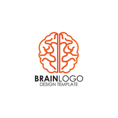 Human brain logo design vector template