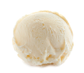 Scoop of delicious ice cream on white background