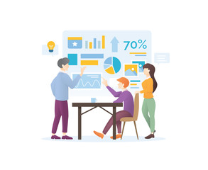 Modern design concept of digital marketing strategy. Effective marketing strategies vector concept. Marketing Research, Financial analysis, implementation of business strategy, Digital marketing