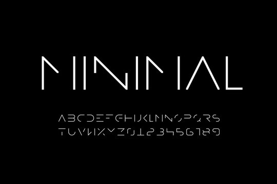 Minimal Style Font, Minimalistic Alphabet Letters And Numbers