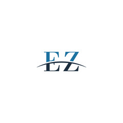 Initial letter EZ, overlapping movement swoosh horizon logo company design inspiration in blue and gray color vector