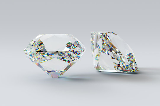 Loose old mine peruzzi cut diamonds on white background